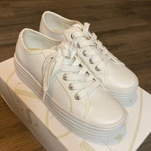 Steve Madden White Bobbi 30 Platform Sneakers